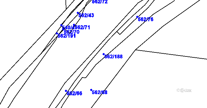 Parcela st. 562/188 v KÚ Kouty nad Desnou, Katastrální mapa