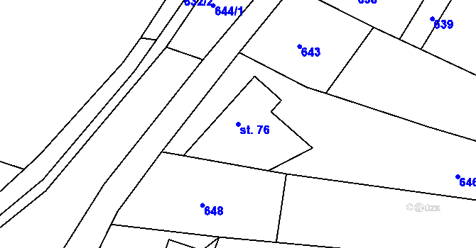 Parcela st. 76 v KÚ Kociánov, Katastrální mapa