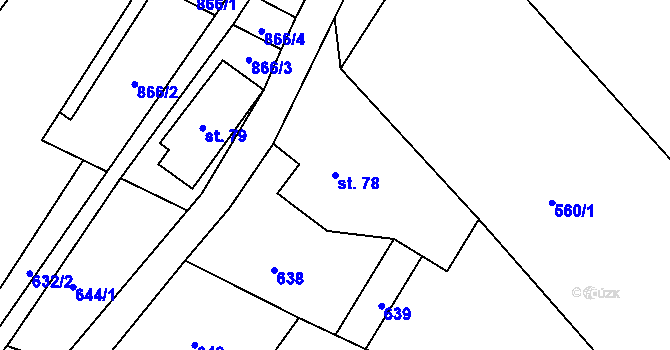 Parcela st. 78 v KÚ Kociánov, Katastrální mapa