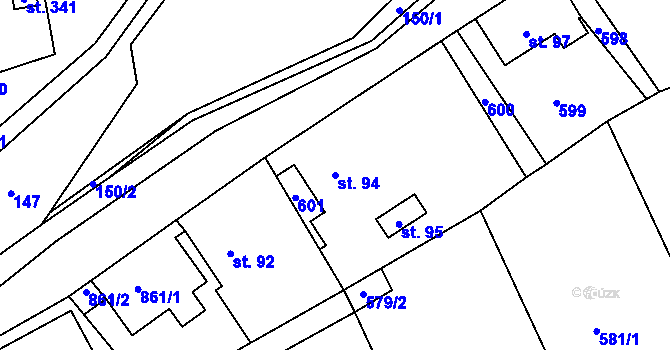 Parcela st. 94 v KÚ Kociánov, Katastrální mapa