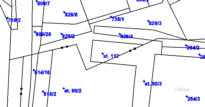 Parcela st. 112 v KÚ Kociánov, Katastrální mapa