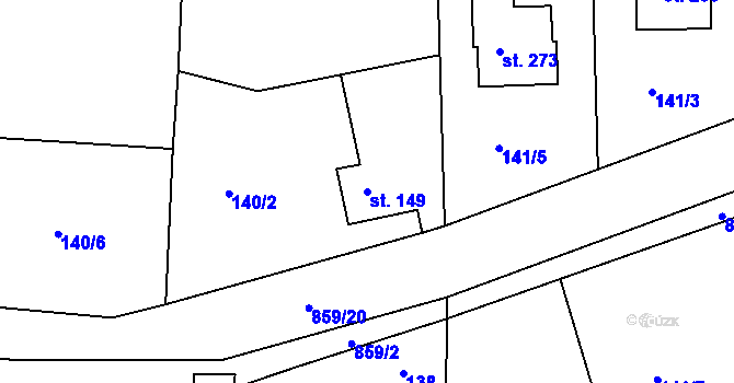 Parcela st. 149 v KÚ Kociánov, Katastrální mapa