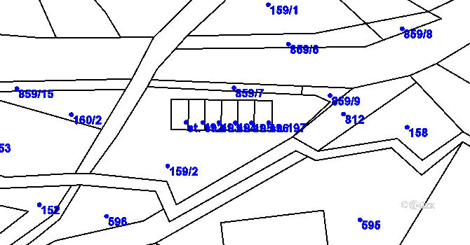 Parcela st. 195 v KÚ Kociánov, Katastrální mapa