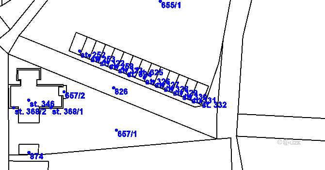 Parcela st. 328 v KÚ Kociánov, Katastrální mapa