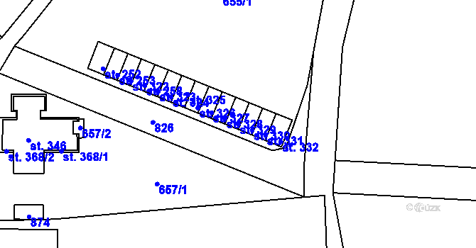 Parcela st. 329 v KÚ Kociánov, Katastrální mapa