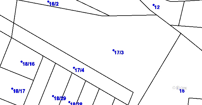 Parcela st. 17 v KÚ Kociánov, Katastrální mapa