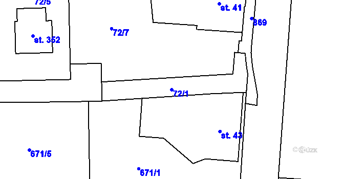 Parcela st. 72/1 v KÚ Kociánov, Katastrální mapa