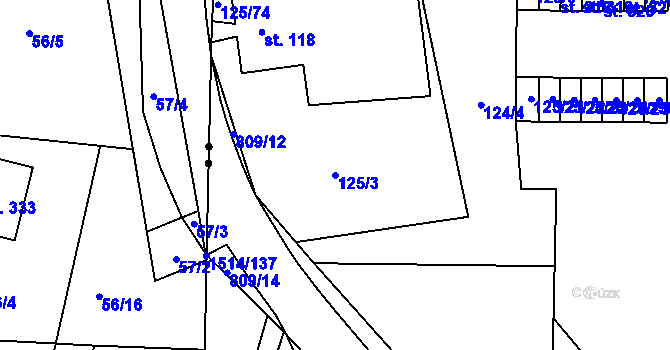 Parcela st. 125/3 v KÚ Kociánov, Katastrální mapa