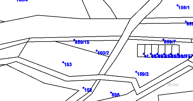 Parcela st. 160/2 v KÚ Kociánov, Katastrální mapa