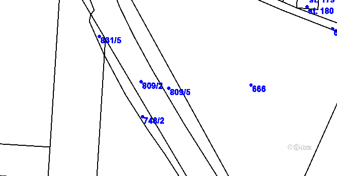 Parcela st. 809/5 v KÚ Kociánov, Katastrální mapa