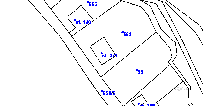 Parcela st. 371 v KÚ Kociánov, Katastrální mapa