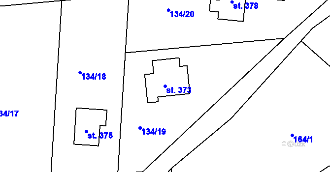 Parcela st. 373 v KÚ Kociánov, Katastrální mapa