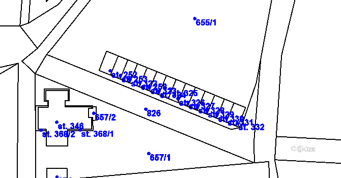 Parcela st. 325 v KÚ Kociánov, Katastrální mapa