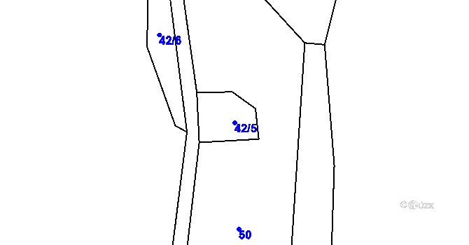 Parcela st. 42/5 v KÚ Přemyslov, Katastrální mapa
