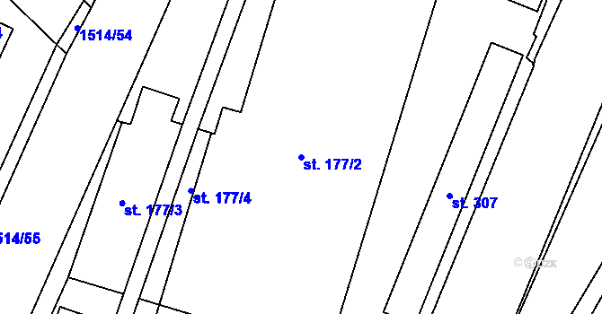 Parcela st. 177/2 v KÚ Rejhotice, Katastrální mapa