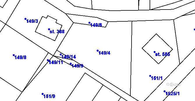 Parcela st. 149/4 v KÚ Rejhotice, Katastrální mapa
