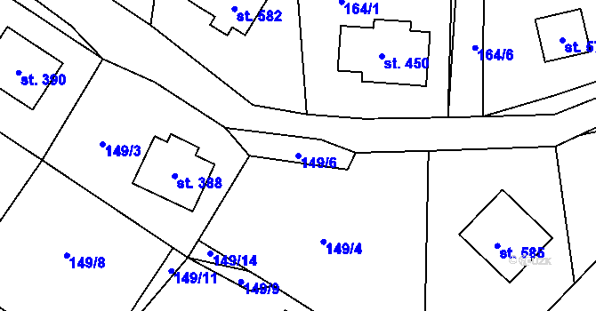 Parcela st. 149/6 v KÚ Rejhotice, Katastrální mapa