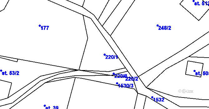 Parcela st. 220/1 v KÚ Rejhotice, Katastrální mapa