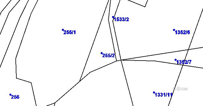 Parcela st. 255/2 v KÚ Rejhotice, Katastrální mapa