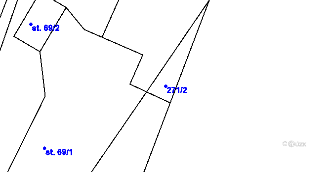 Parcela st. 271/2 v KÚ Rejhotice, Katastrální mapa