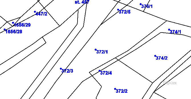 Parcela st. 372/1 v KÚ Rejhotice, Katastrální mapa