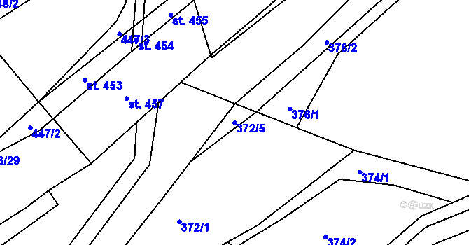 Parcela st. 372/5 v KÚ Rejhotice, Katastrální mapa