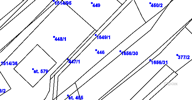 Parcela st. 446 v KÚ Rejhotice, Katastrální mapa