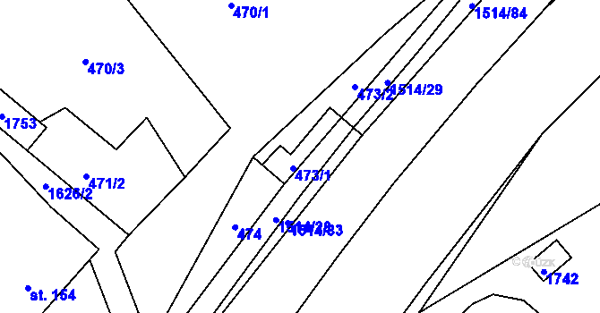 Parcela st. 473 v KÚ Rejhotice, Katastrální mapa