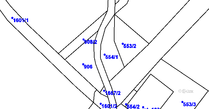 Parcela st. 554/1 v KÚ Rejhotice, Katastrální mapa