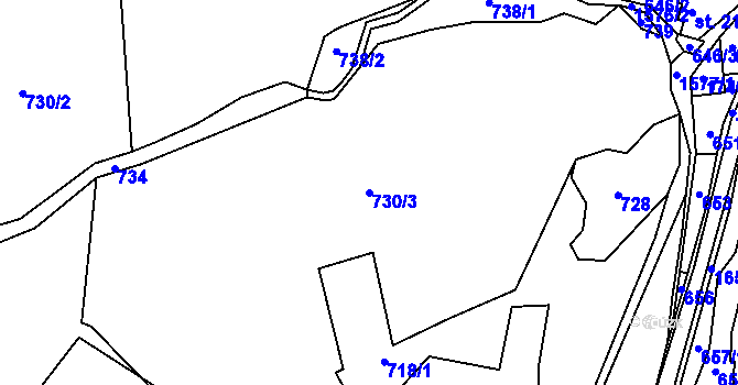 Parcela st. 730/3 v KÚ Rejhotice, Katastrální mapa