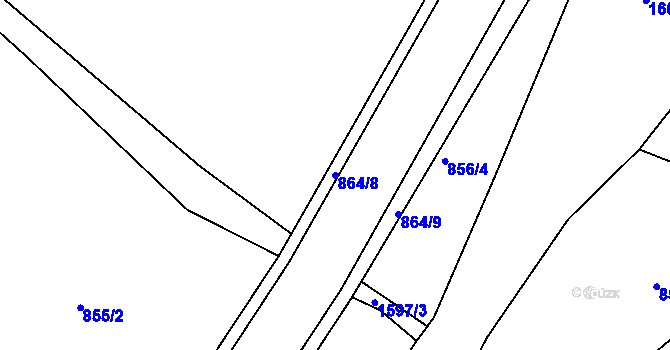 Parcela st. 864/8 v KÚ Rejhotice, Katastrální mapa