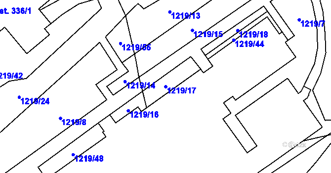 Parcela st. 1219/17 v KÚ Rejhotice, Katastrální mapa