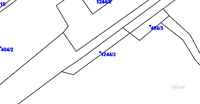 Parcela st. 1244/2 v KÚ Rejhotice, Katastrální mapa