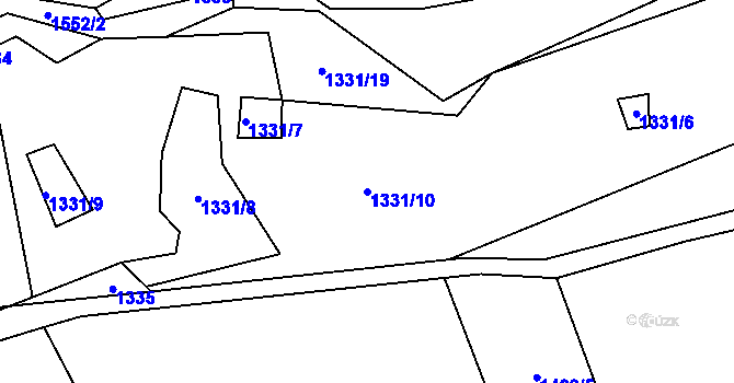 Parcela st. 1331/10 v KÚ Rejhotice, Katastrální mapa