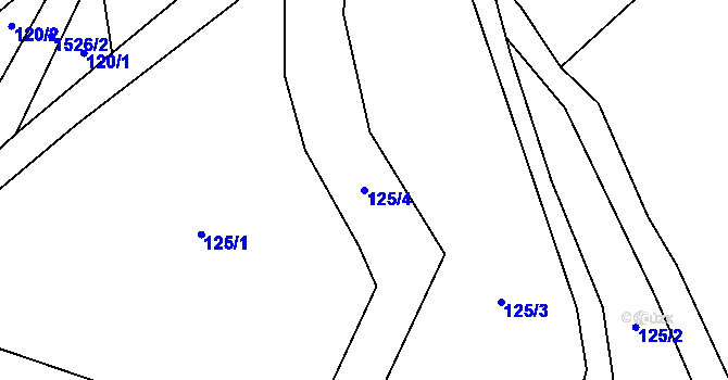 Parcela st. 125/4 v KÚ Rejhotice, Katastrální mapa