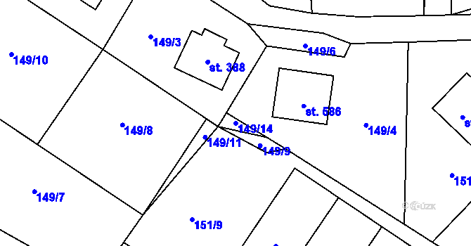 Parcela st. 149/14 v KÚ Rejhotice, Katastrální mapa