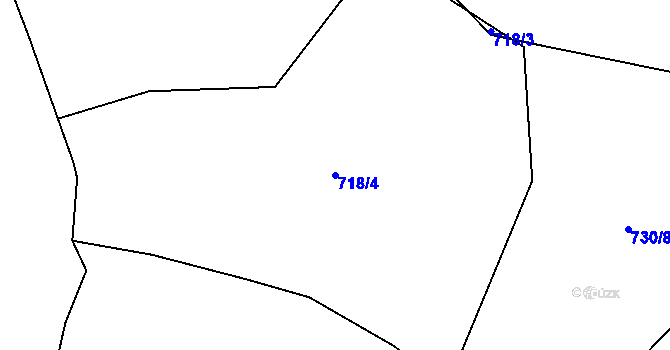 Parcela st. 718/4 v KÚ Rejhotice, Katastrální mapa