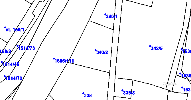 Parcela st. 340/2 v KÚ Rejhotice, Katastrální mapa
