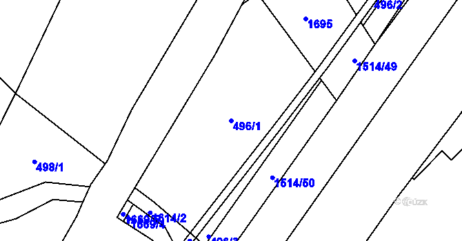 Parcela st. 496/1 v KÚ Rejhotice, Katastrální mapa