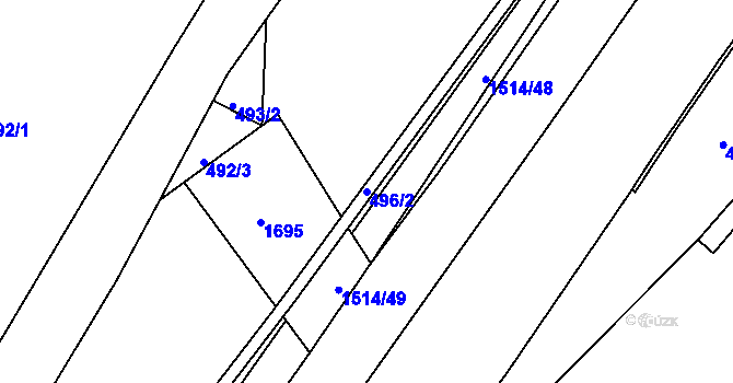 Parcela st. 496/2 v KÚ Rejhotice, Katastrální mapa