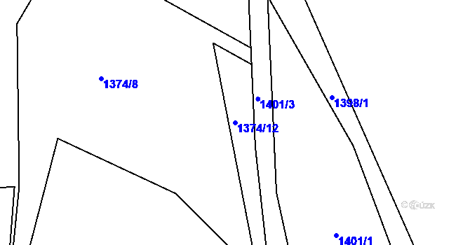 Parcela st. 1374/12 v KÚ Bolechy, Katastrální mapa