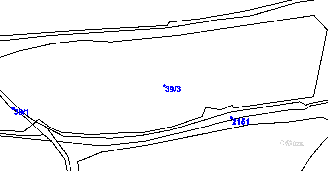 Parcela st. 39/3 v KÚ Bolechy, Katastrální mapa
