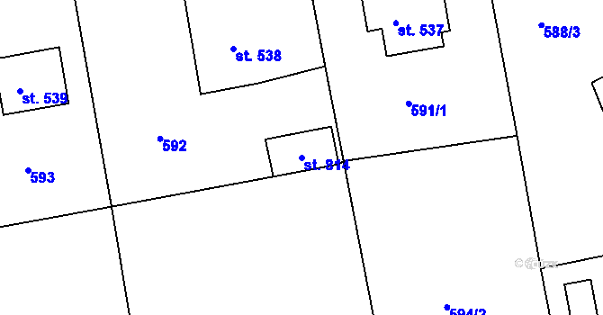 Parcela st. 814 v KÚ Loučovice, Katastrální mapa