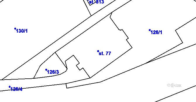 Parcela st. 77 v KÚ Loučovice, Katastrální mapa