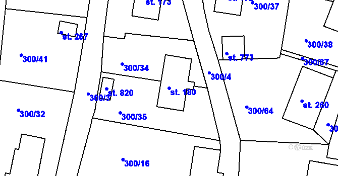 Parcela st. 180 v KÚ Loučovice, Katastrální mapa