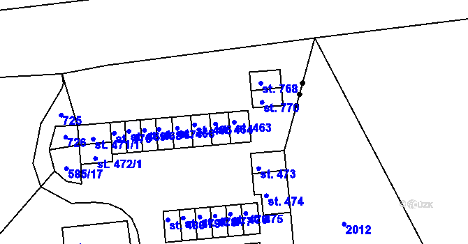 Parcela st. 463 v KÚ Loučovice, Katastrální mapa