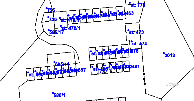 Parcela st. 479 v KÚ Loučovice, Katastrální mapa