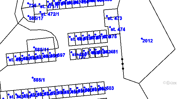 Parcela st. 482 v KÚ Loučovice, Katastrální mapa