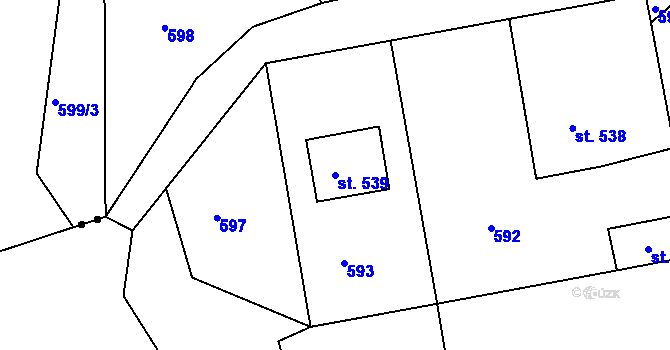 Parcela st. 539 v KÚ Loučovice, Katastrální mapa
