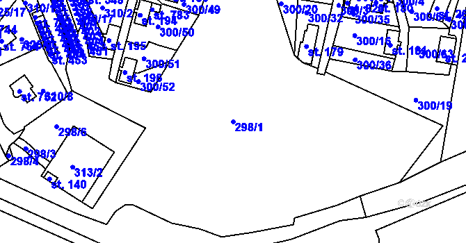 Parcela st. 298/1 v KÚ Loučovice, Katastrální mapa